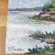 Riverside landscape painting (signed Chevalier)