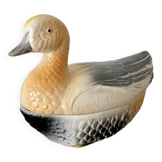Vintage earthenware duck terrine