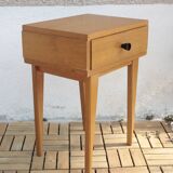 Vintage blond oak bedside table