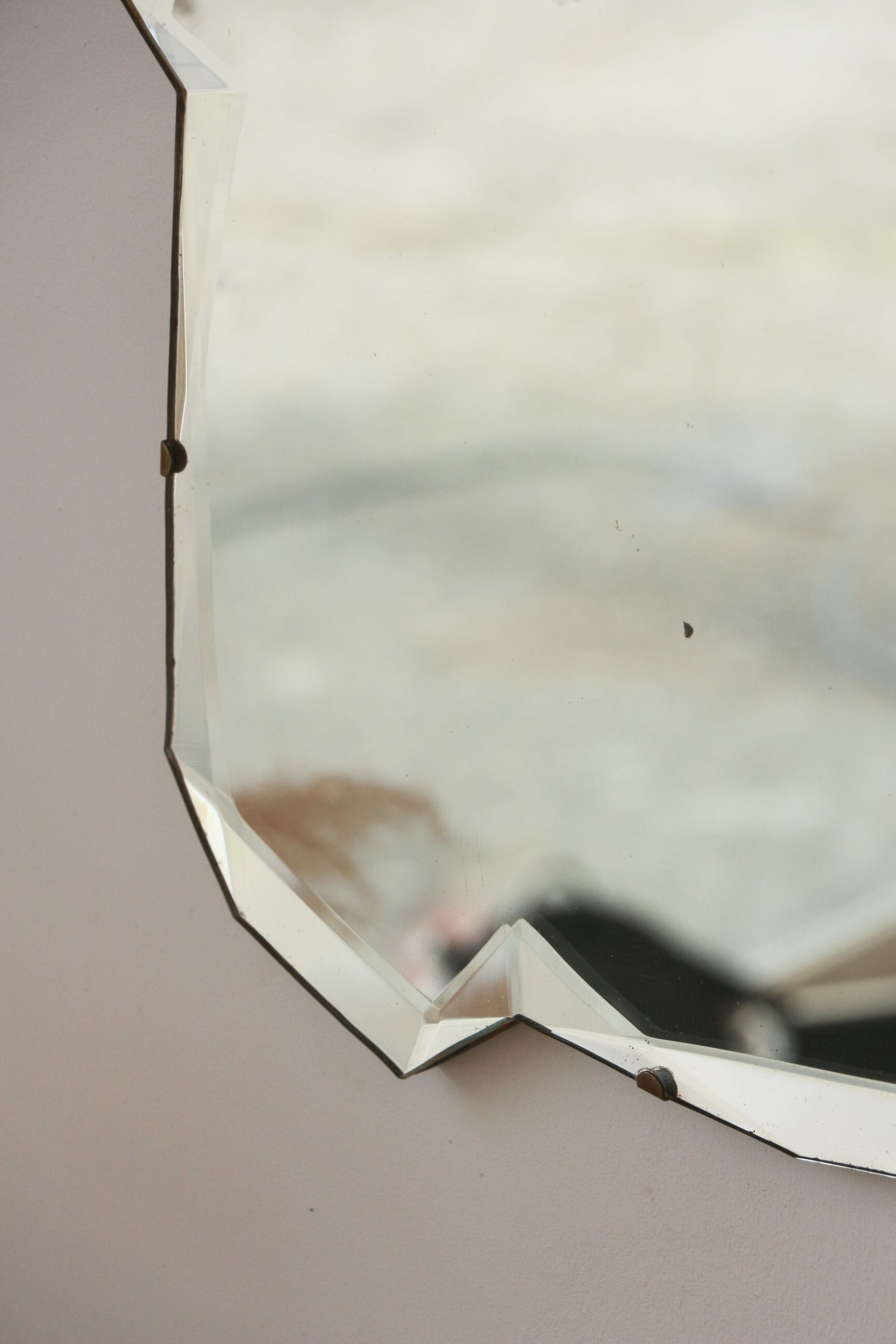 Beveled mirror - freeform - "batman", 67x39 cm