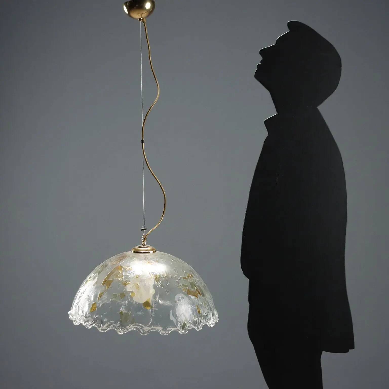 Vintage suspension in coloured and transparent glass from the 1970s.