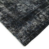 Hand-knotted oriental overdyed 312 cm x 356 cm black wool carpet
