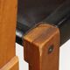 Set of 4 S24 chairs by Pierre Chapo – Solid elm and black leather – 1970