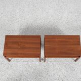 Paire de tables de nuit du milieu du siècle par Kai Kristiansen pour Aksel Kjersgaard années 60