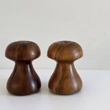 Vintage wooden salt and pepper shaker set