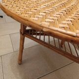 Table d'appoint triangulaire  en rotin