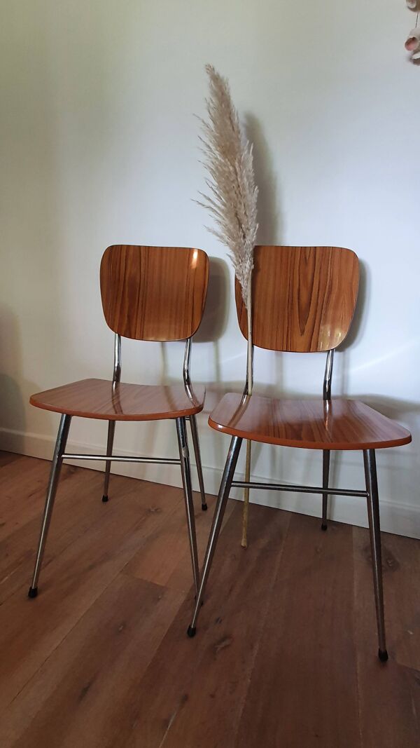 Ensemble de 2 chaises en formica vintage