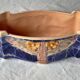 Art Deco ceramic planter or flower pot in polychrome slip 1920