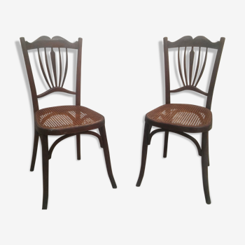 Paire 2 chaises de cabaret de marque Fischel années 40 vintage