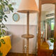 Vintage art deco floor lamp in turned wood