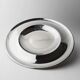 Vintage stainless steel bowl from the 1980s, polished metal with a finely textured surface, timeless elegant design, retro table decoration, noble gift idea.