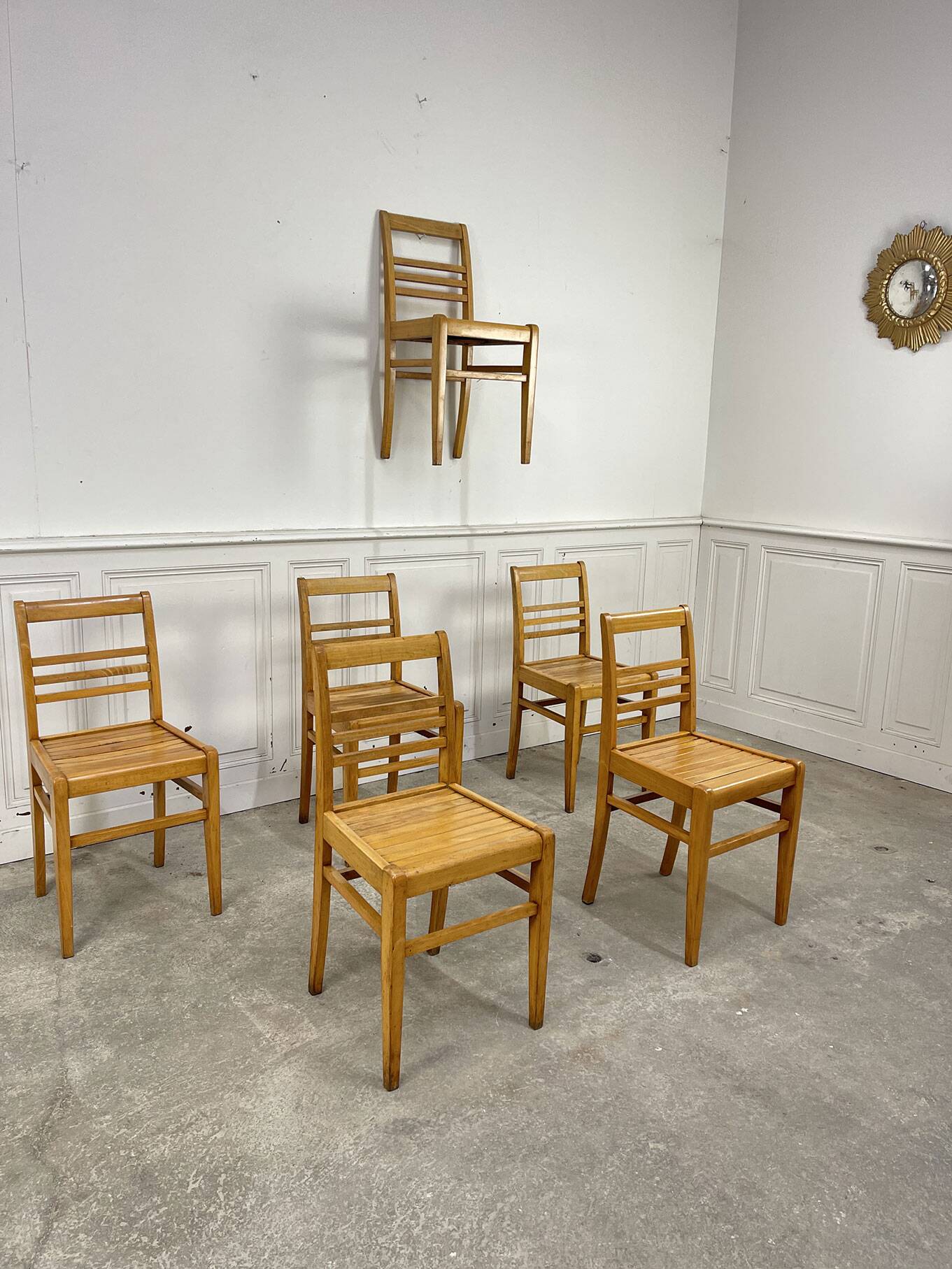 Set of 6 chairs 1950 René Gabriel