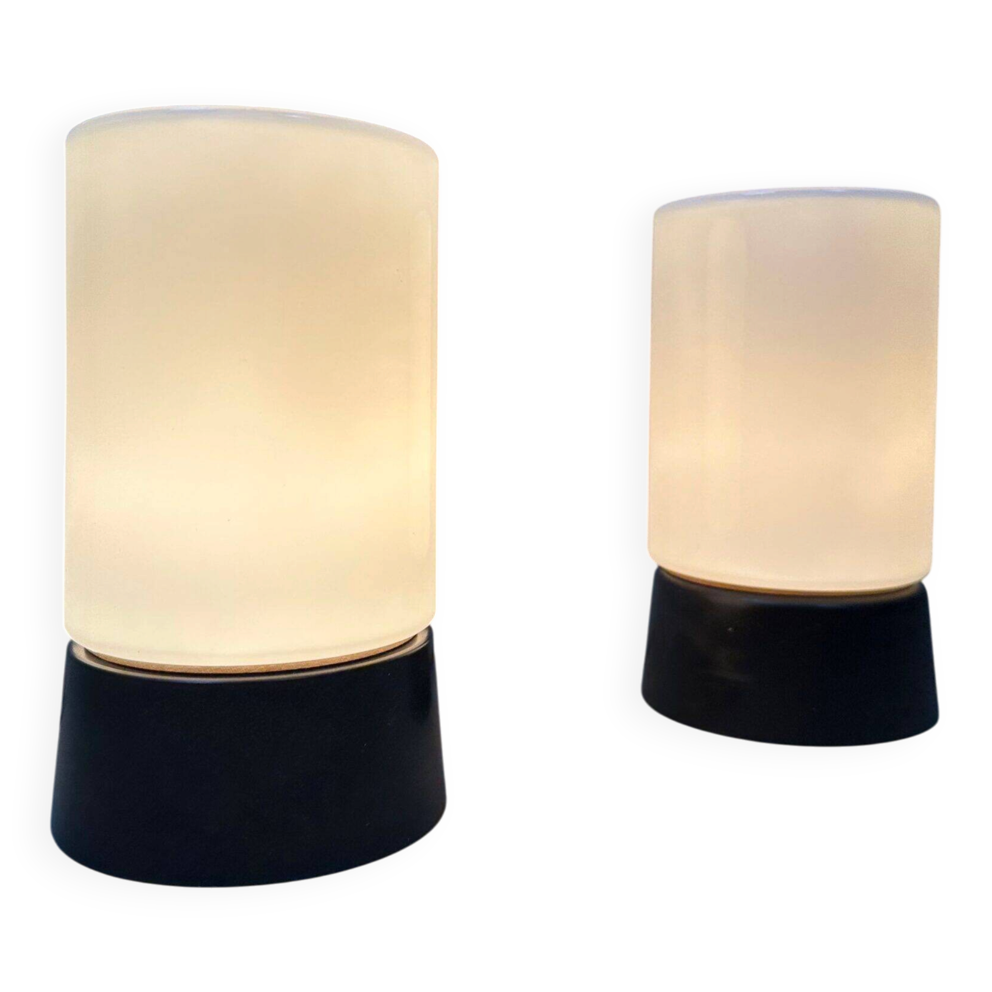 2x lampe de plafond vintage – bakélite et opaline