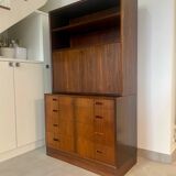Vintage Scandinavian 2-piece secretary. Rosewood, 1970s