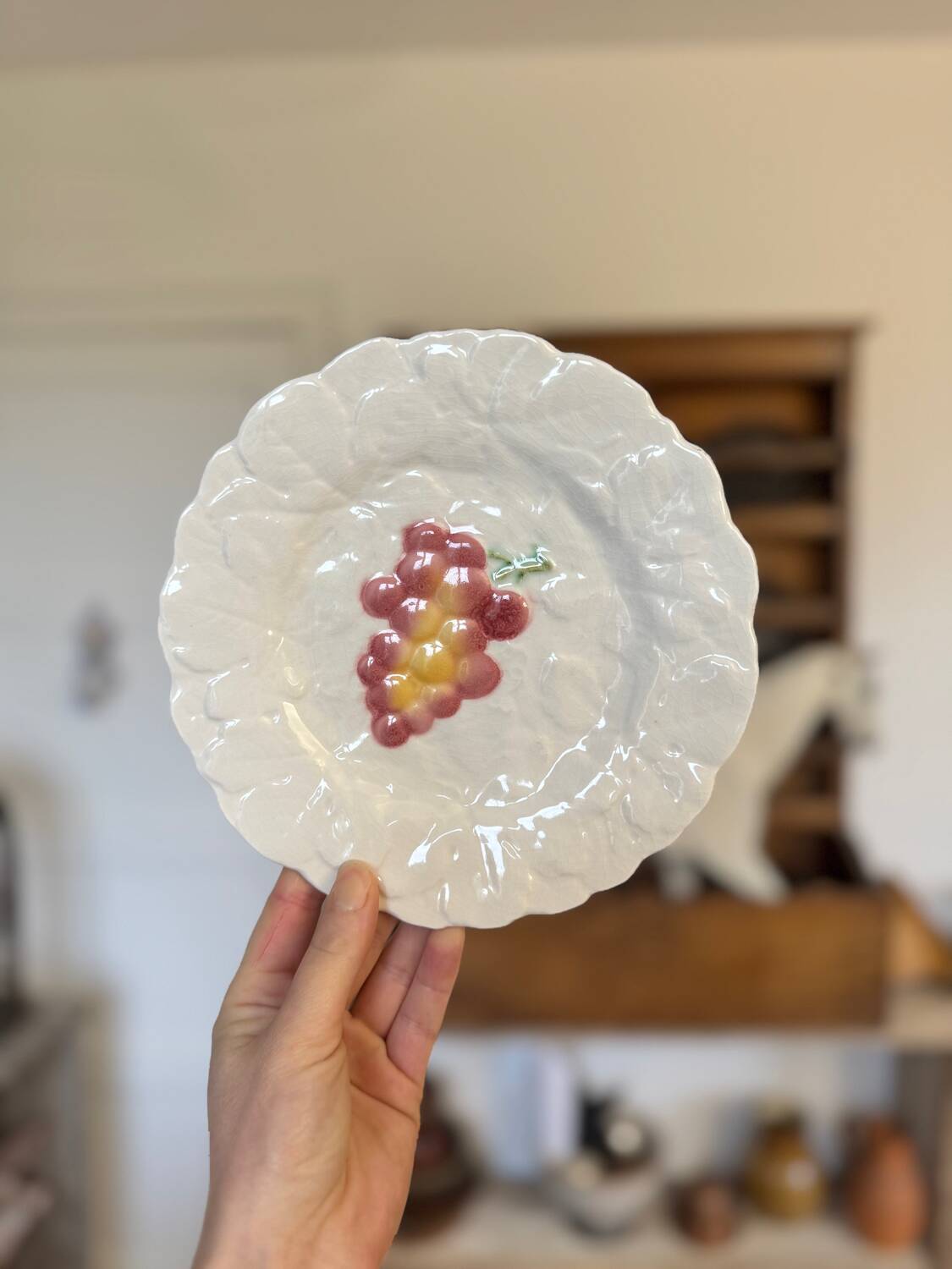 Vintage white slip plates