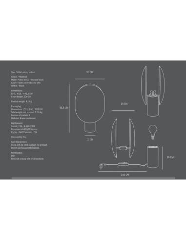 Black, oxidized aluminum table lamp, contemporary work.