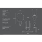 Black, oxidized aluminum table lamp, contemporary work.