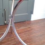 Vintage dining table glass and chrome 1970