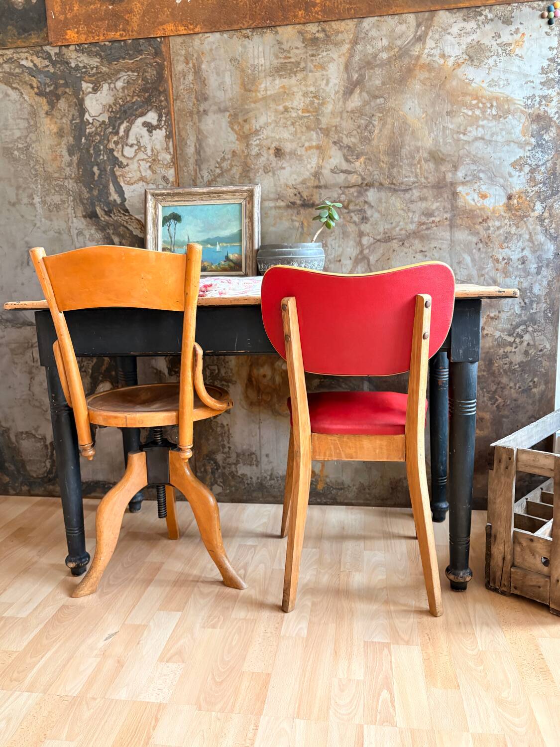 Distressed farmhouse table