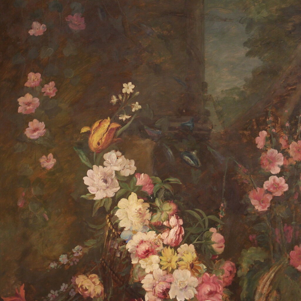 Still life with flowers from the 20th century