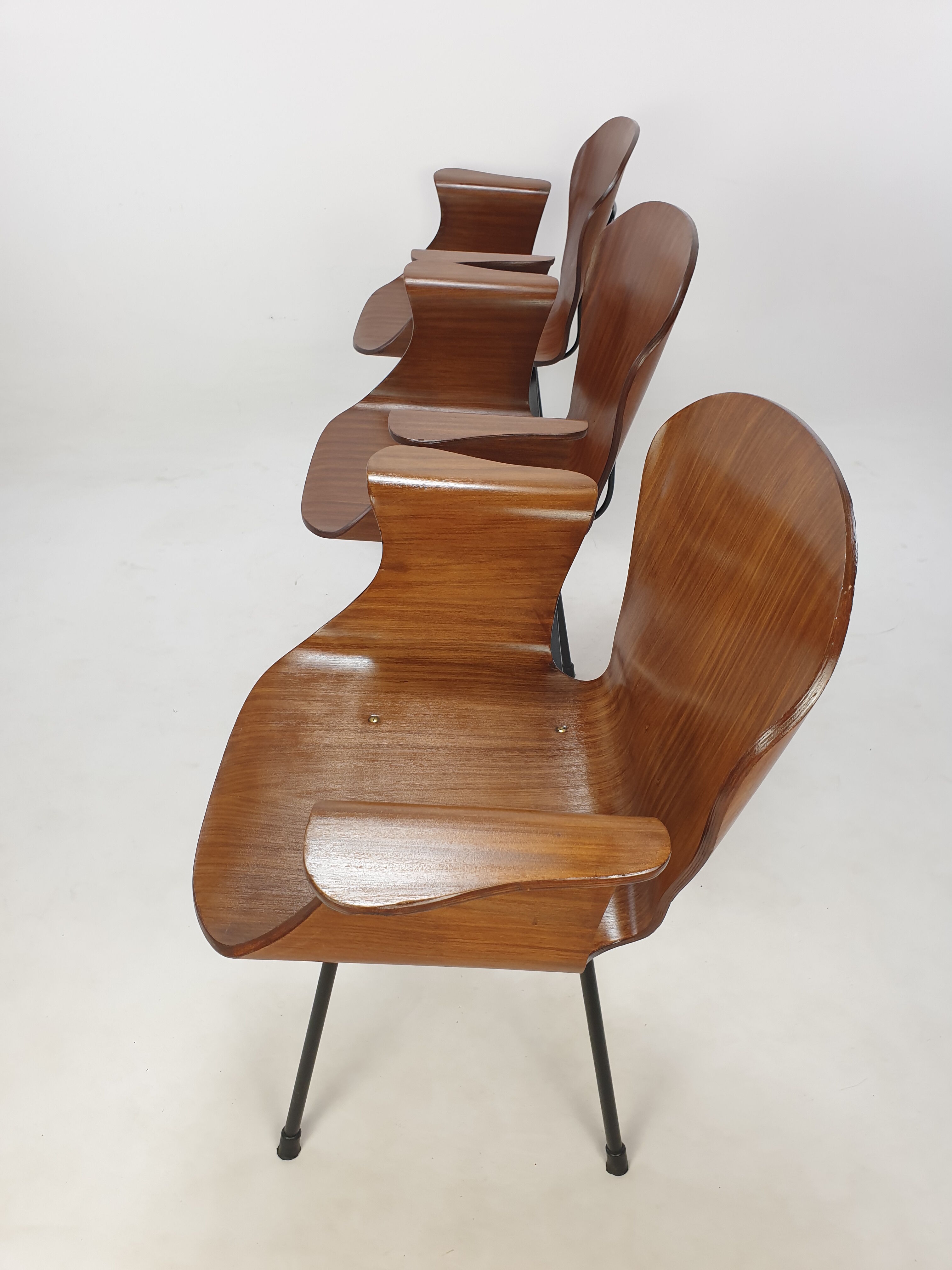 Mid Century Italian 3-seat Bench by Carlo Ratti, 50's