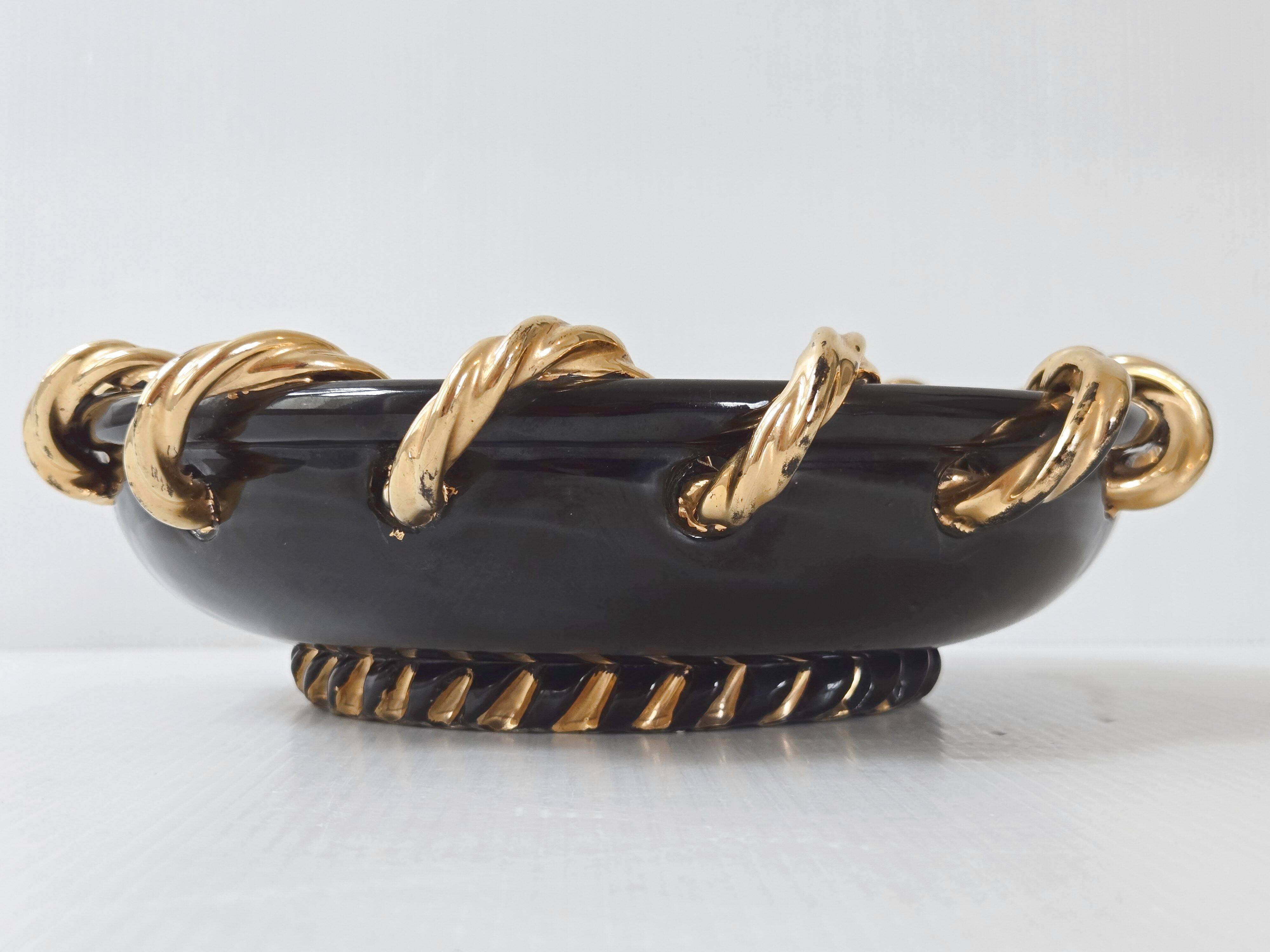 Vintage 1960s braided fruit bowl
