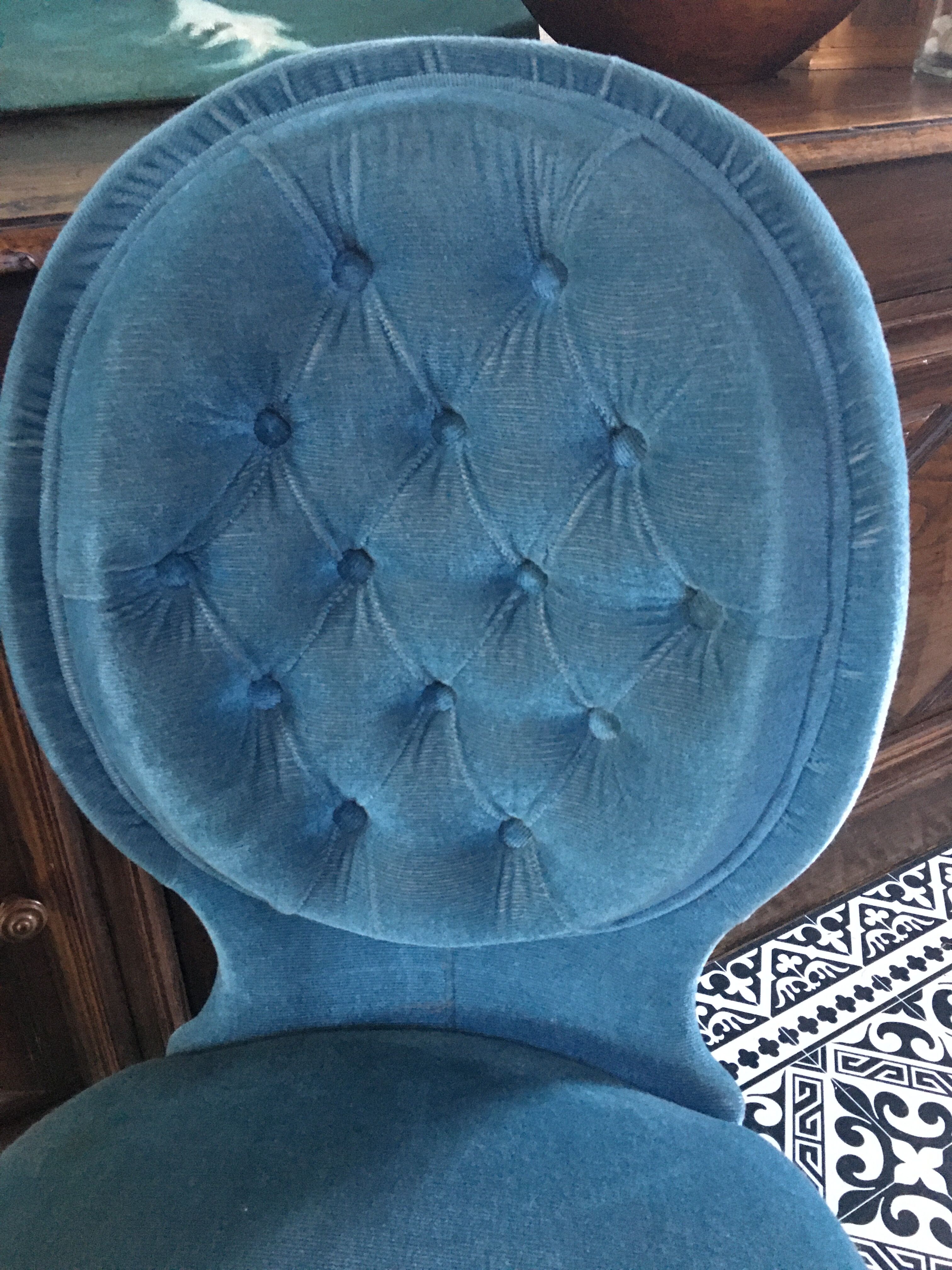 Blue heater with fringed medallion shape