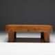 Brutalist pine low coffee table, France, 1960s