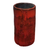 Red ceramic vase