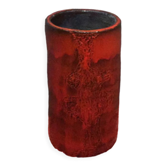 Red ceramic vase