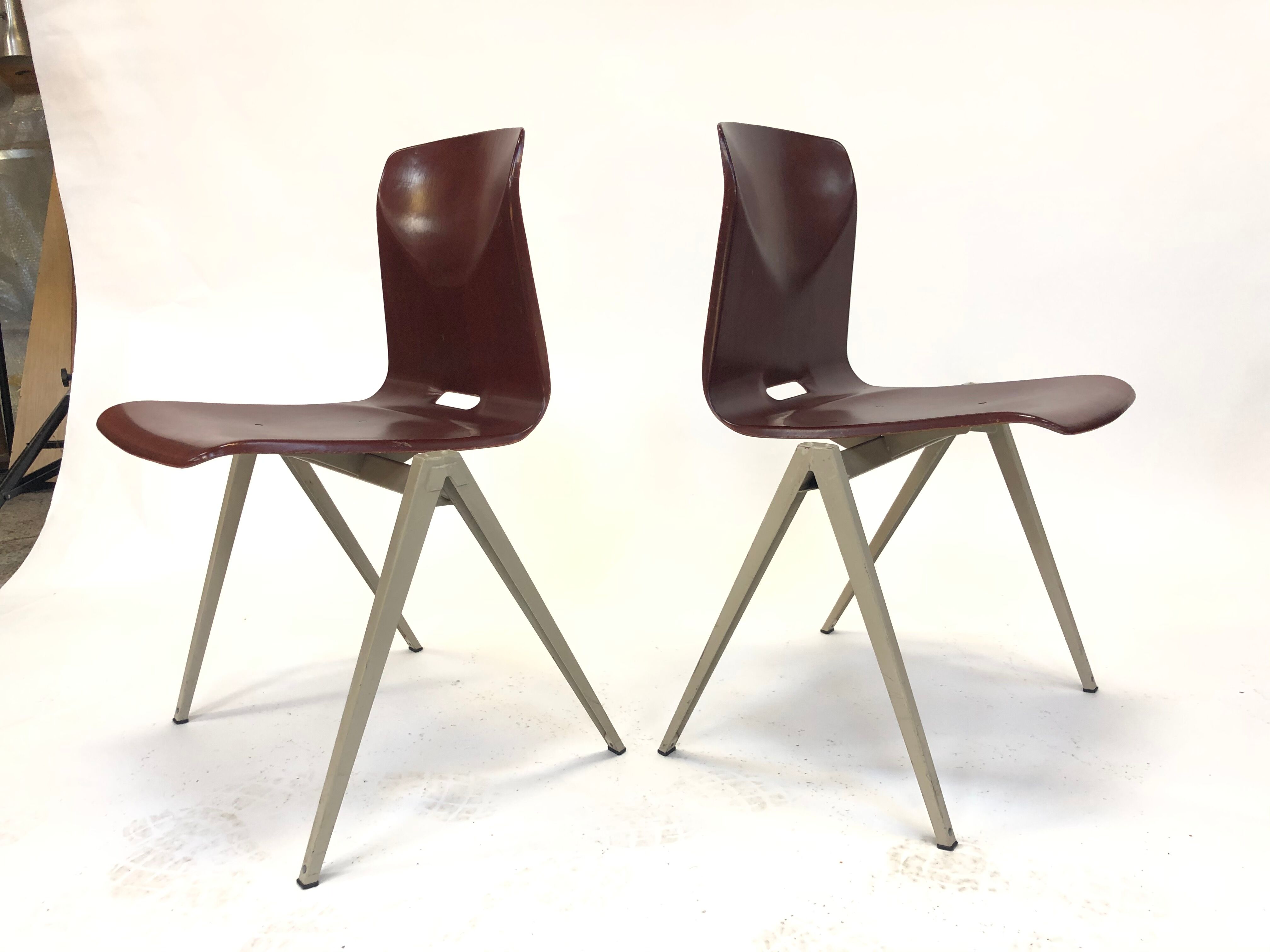 Lot of 4 vintage chairs Galvanitas S22 in the Netherlands