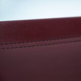 chairs in burgundy leather, Fasem, 1980s