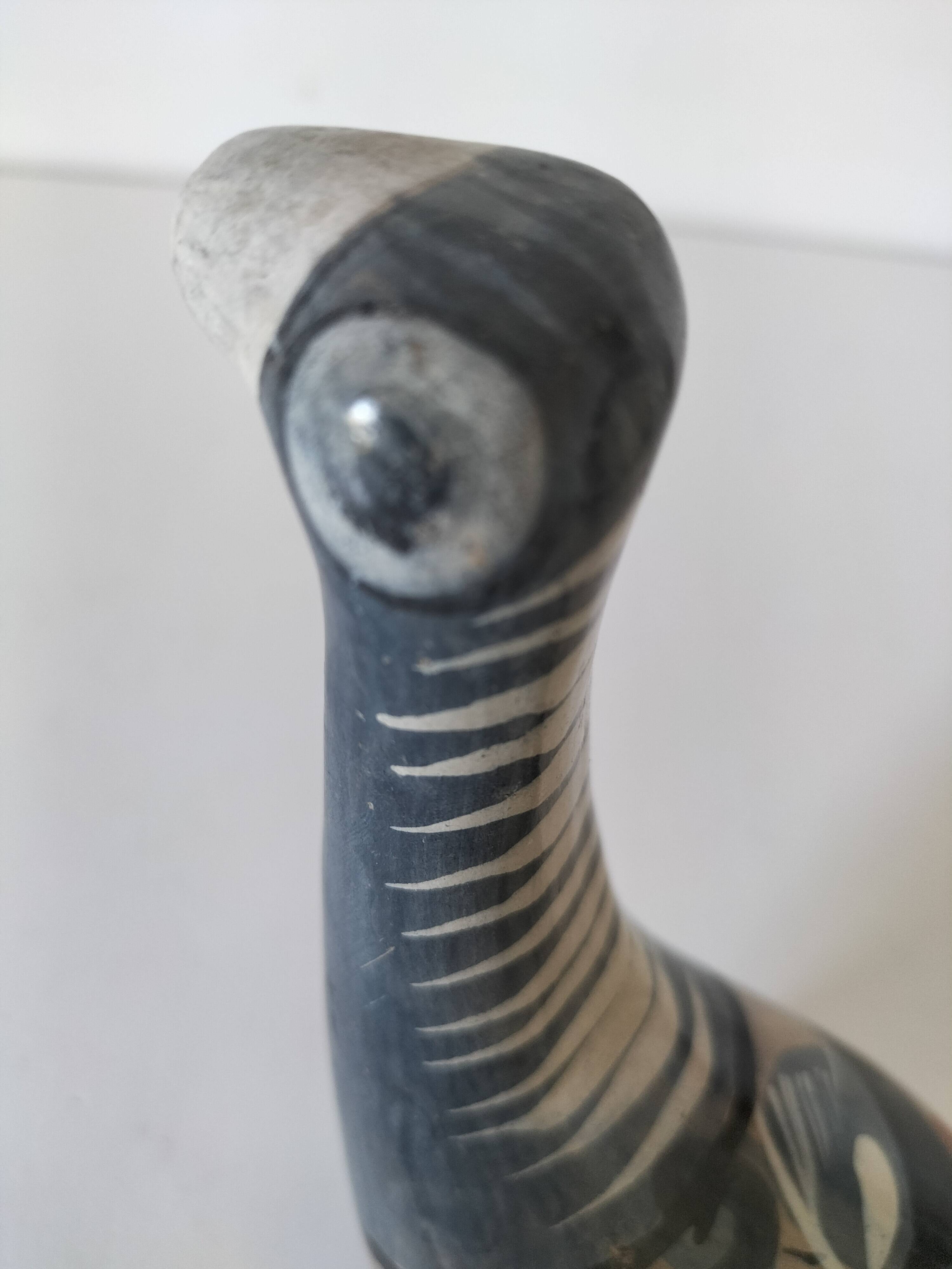 Ceramic dove from Mexico – Decorated with nahual cat