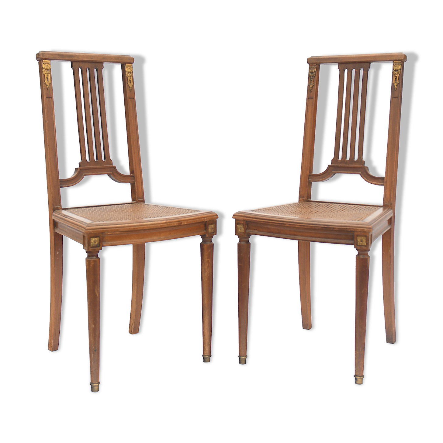 Pair of chairs canned from the 1900s period