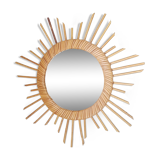 Miroir soleil rotin