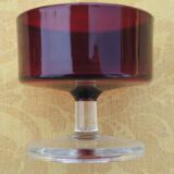 Set of 5 cups red Luminarc sweden vintage model