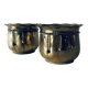 Pair of brass cord pot covers