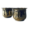Pair of brass cord pot covers