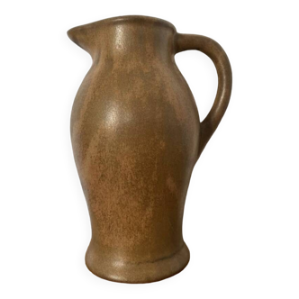 Pichet en céramique vintage marron 1970