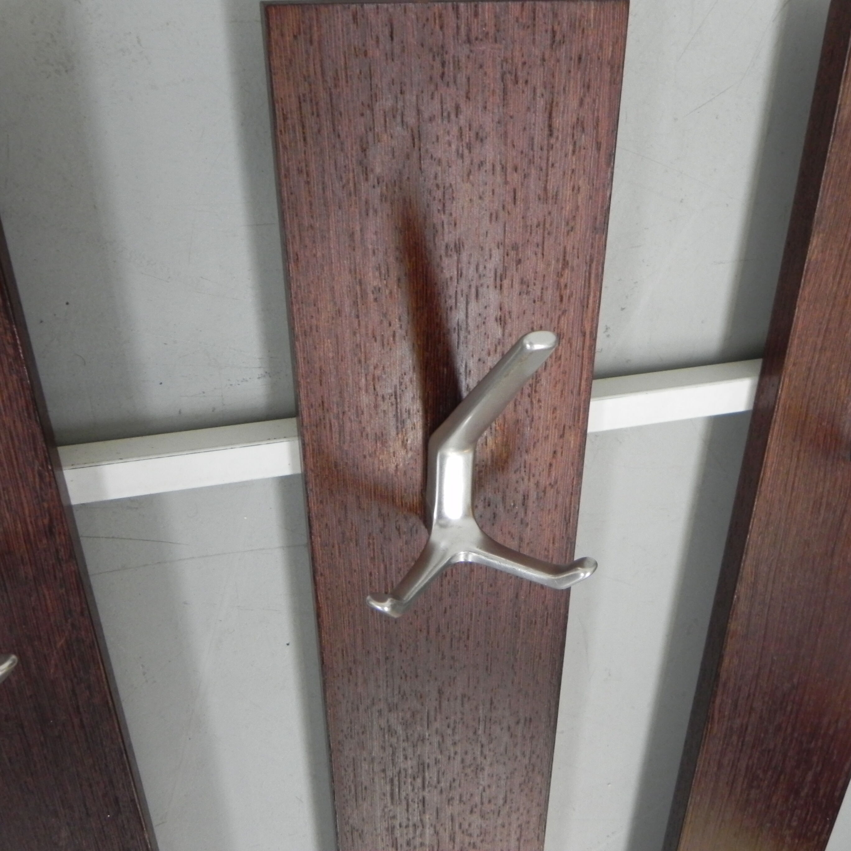 Vintage wall coat rack with 8 hooks and hat shelf