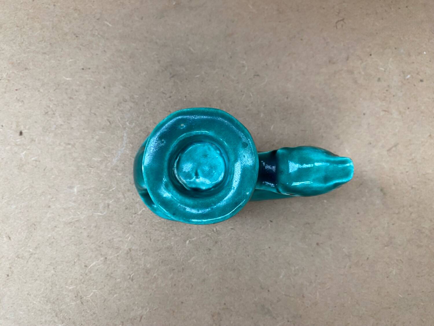 Antique vintage green ceramic candle holder