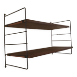 Vintage two-tier wall shelf string