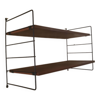 Vintage two-tier wall shelf string