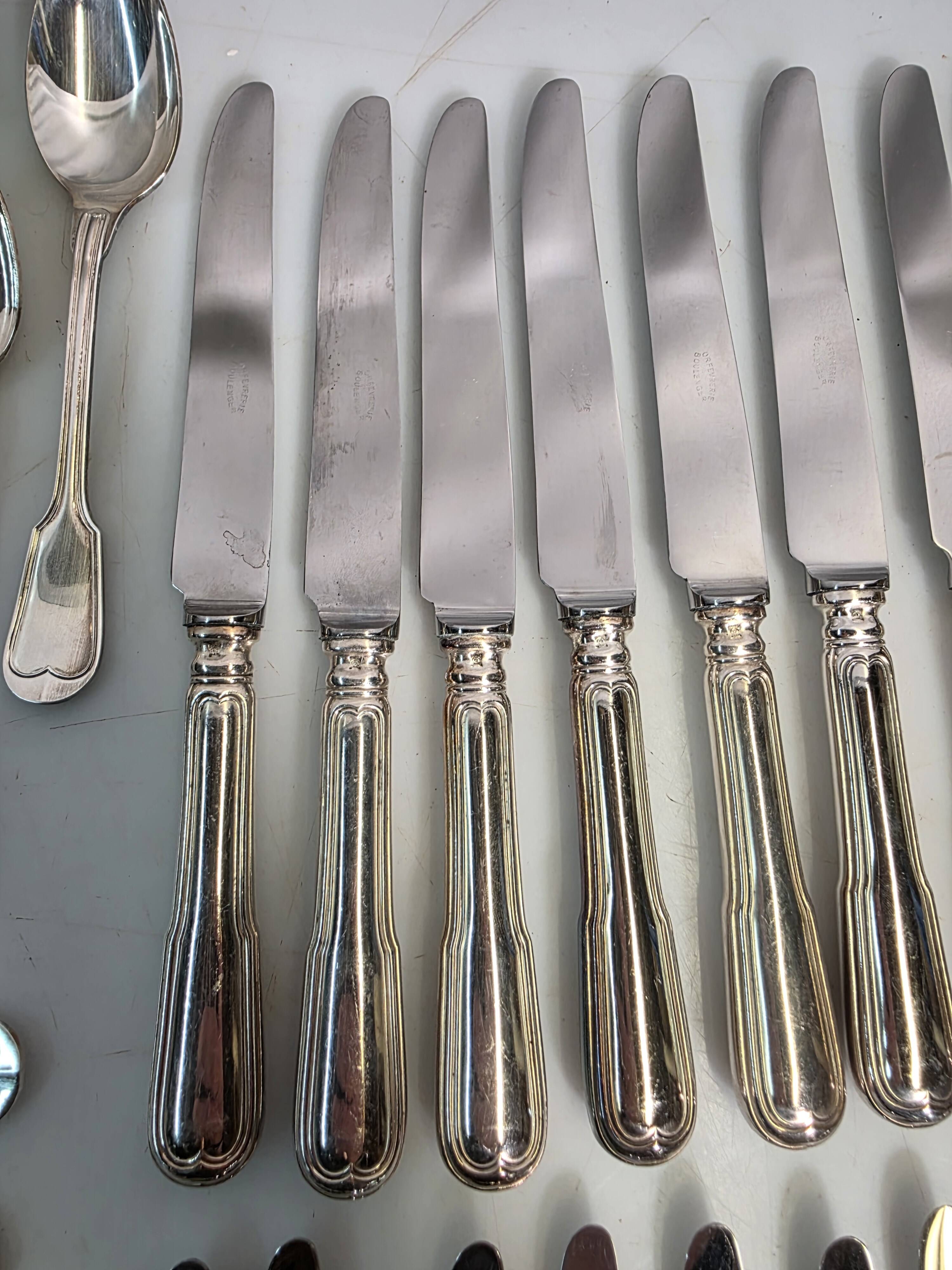 Boulenger silver-plated cutlery set, 86 pieces, hallmark 100.