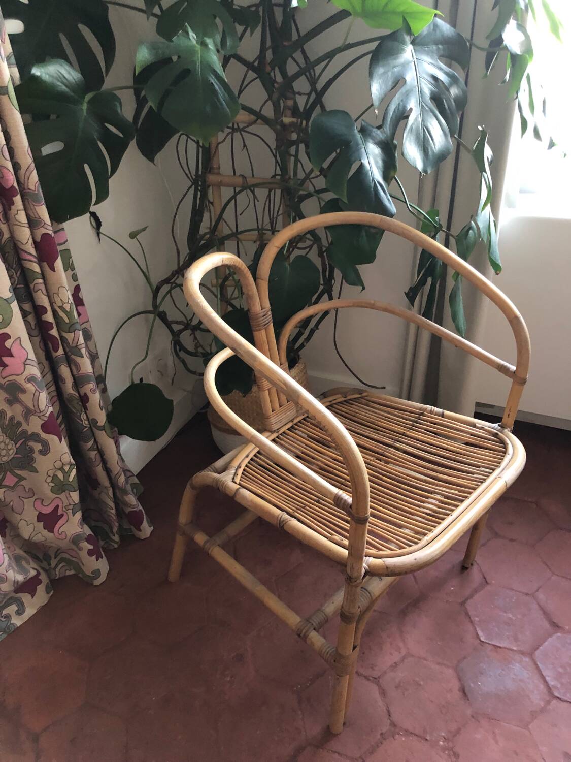 Fauteuil Chaise en rotin / osier vintage