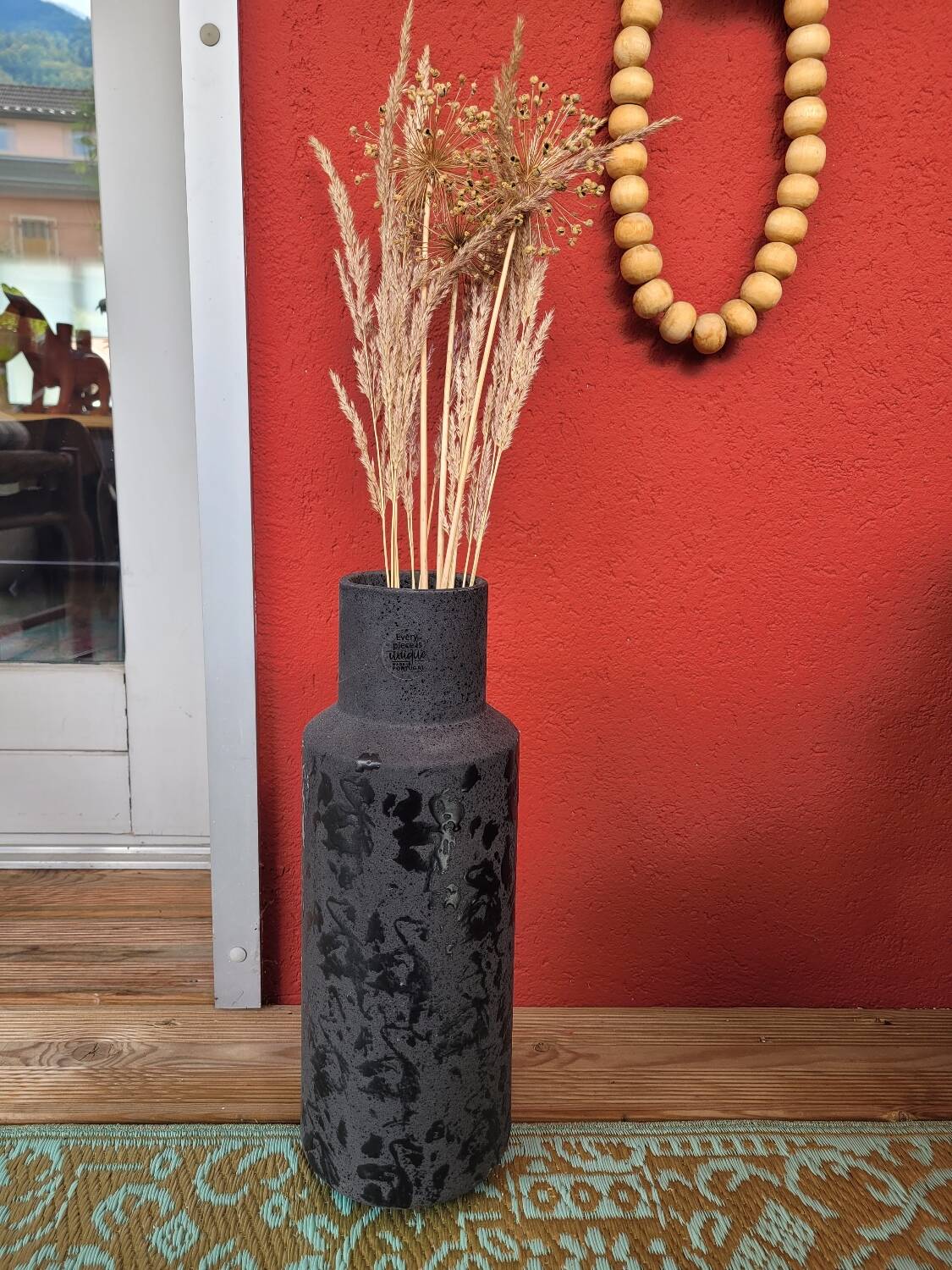 Large matte/glossy textured vase