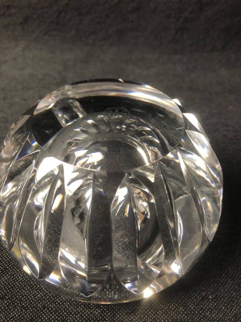 Baccarat Crystal Ashtray, Mortar and Pestle design, Stamped, France