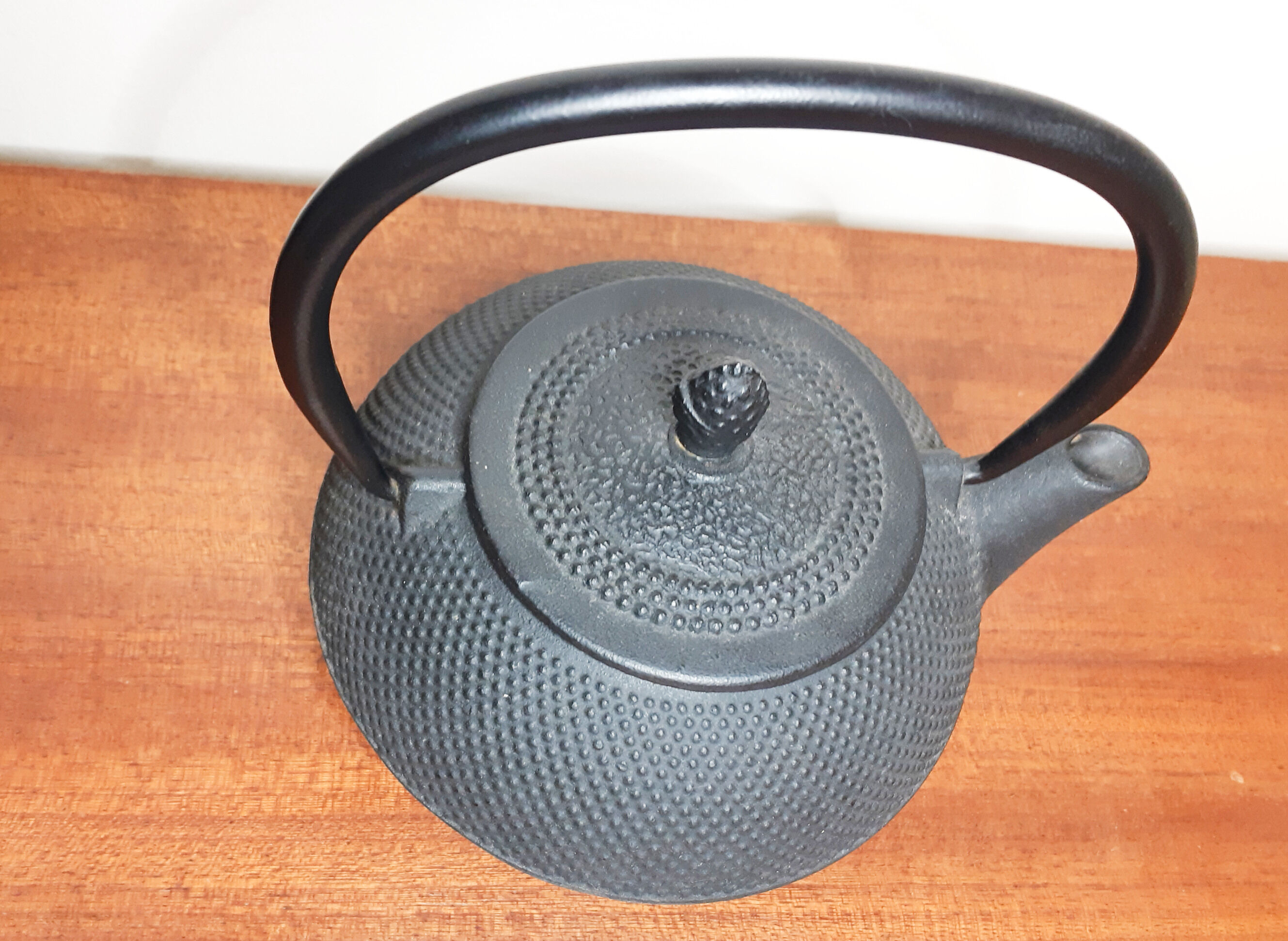 Japanese teapot in black cast iron