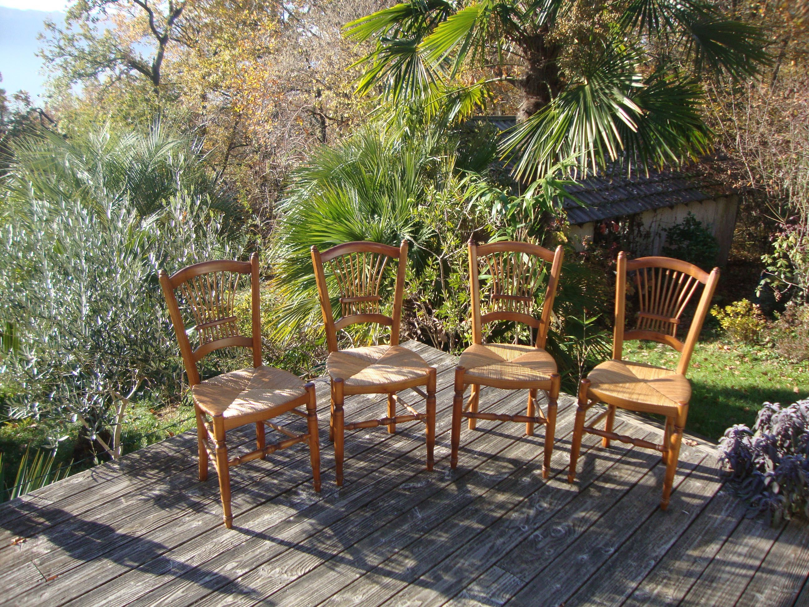 4 hand-stitched chairs 70s