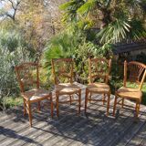 4 hand-stitched chairs 70s